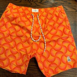 Psycho bunny swimsuit,size Large orange